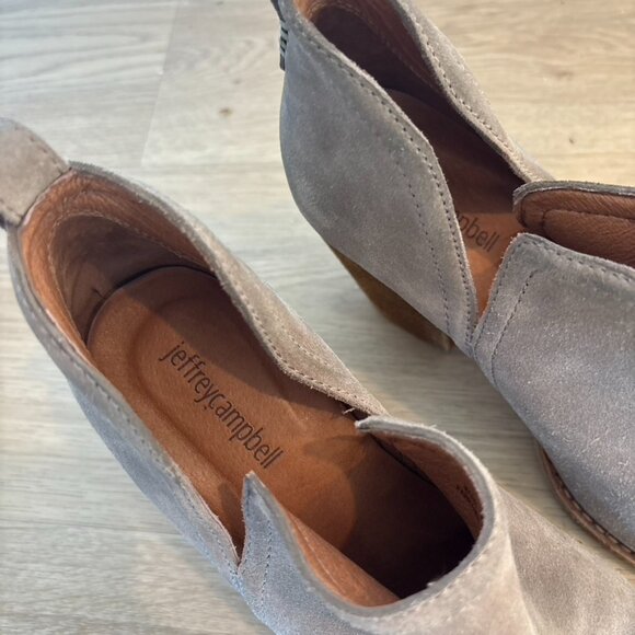 JEFFREY CAMPBELL Grey Suede Leather Ankle Booties Size 8 - Picture 5 of 5
